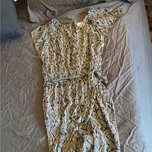 Anthropologie Black and White Patterned Jumpsuit